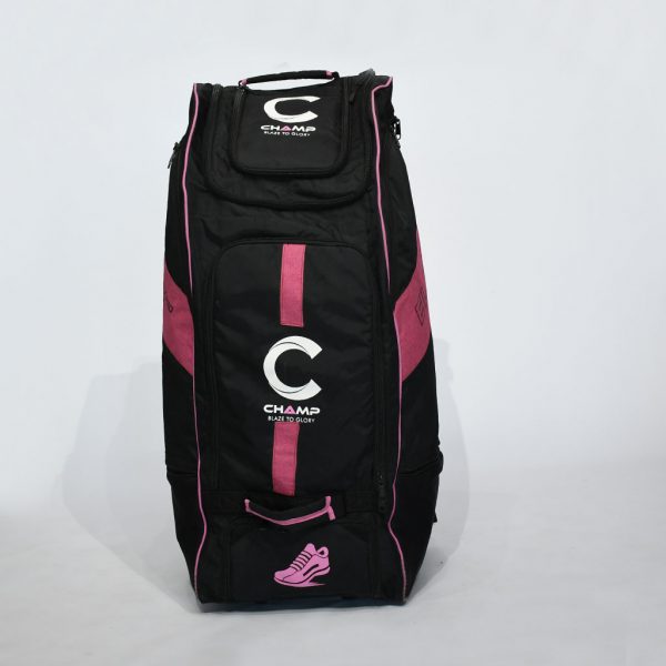 Champ ELITE PRO Duffle Wheelie Kit Bag Black and Pink Champ Sports SA