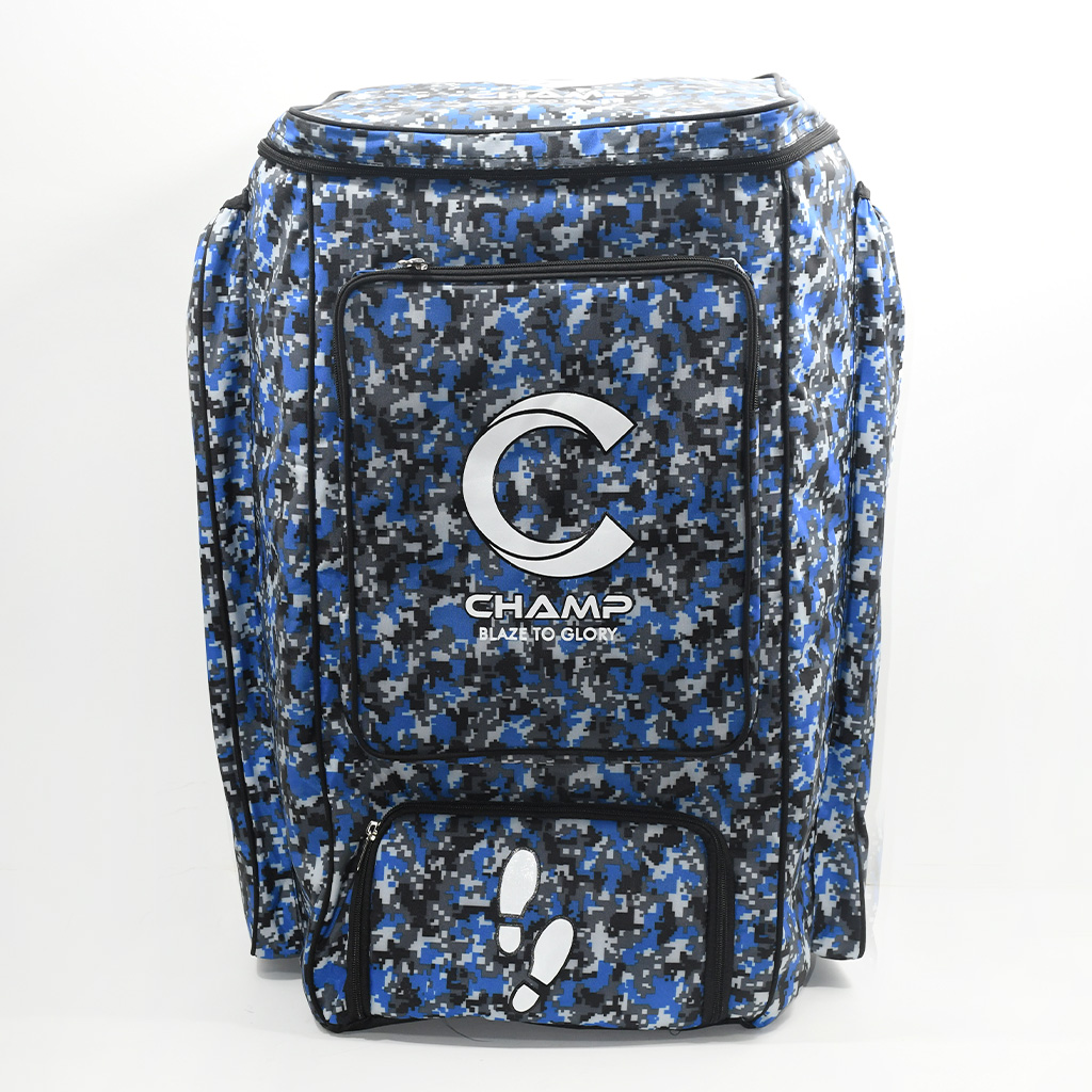 Champ Duffle Bag - Blue Pixilated Abstract - Image 2