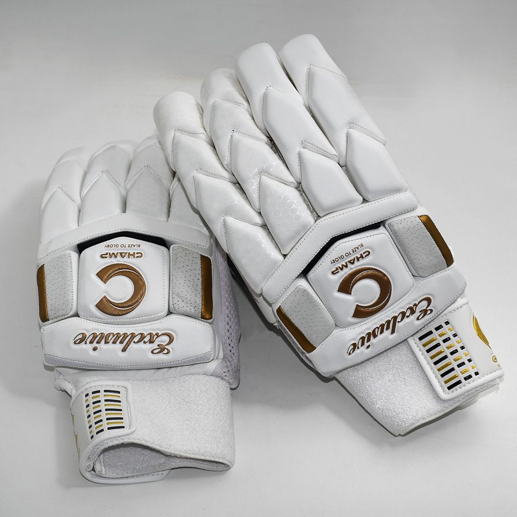 Champ Exclusive Batting Gloves 1.1- Adults – White Gold 