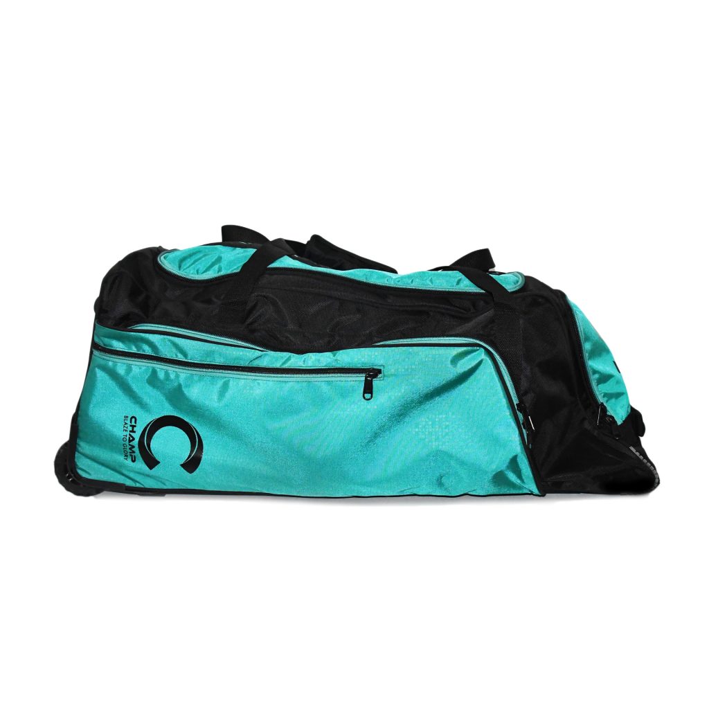 Champ Elite Pro Wheelie Kit Bag SENIOR Black and Turquoise Champ