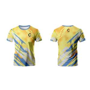Champ Training T- Shirt - Yellow Blue Abstract