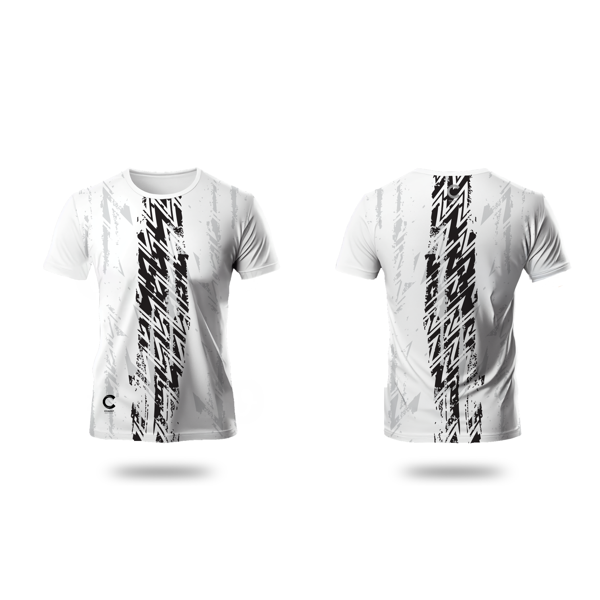 Champ Training T- Shirt - Black and White Grunge