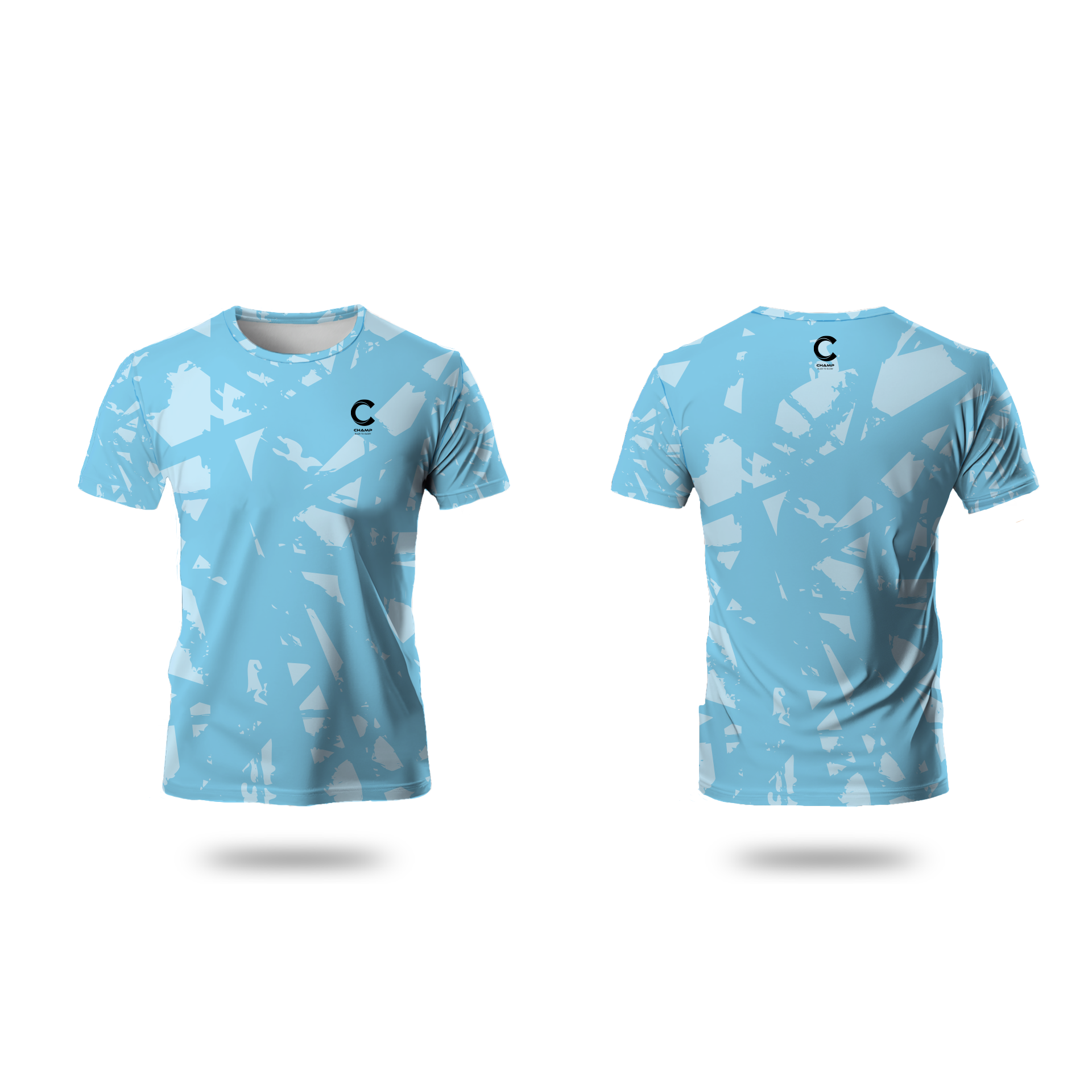 Champ Training T- Shirt - Sky Blue Abstract