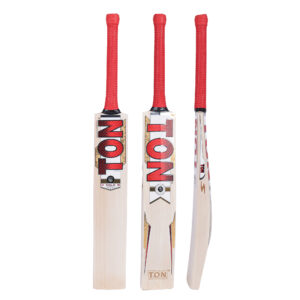 SS TON GOLD Edition 2025 English Willow Cricket Bat - Size Harrow + TON Gusty Batting Gloves - Youth